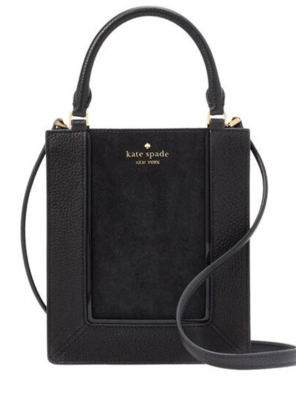 Kate Spade Lena Suede Mini Tote, constructed from black leather and suede - Picture 10 of 10